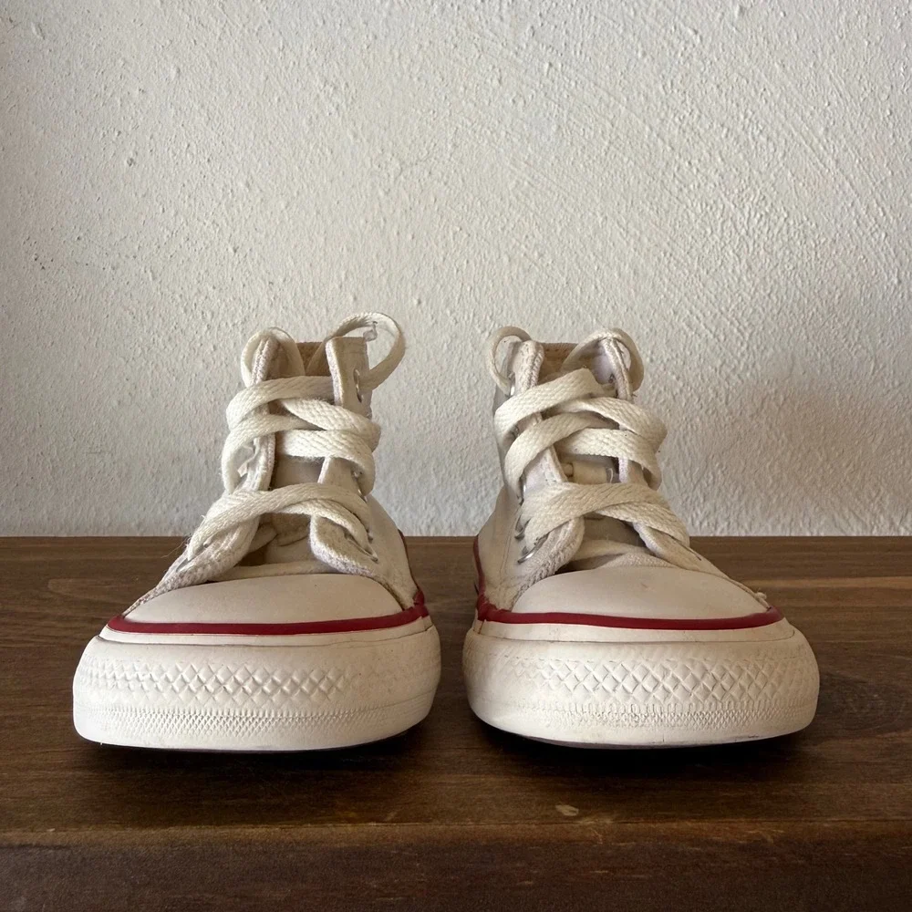 Lot of 2 Converse Chuck Taylor All Star Toddler Sneakers White Size 4 High Low